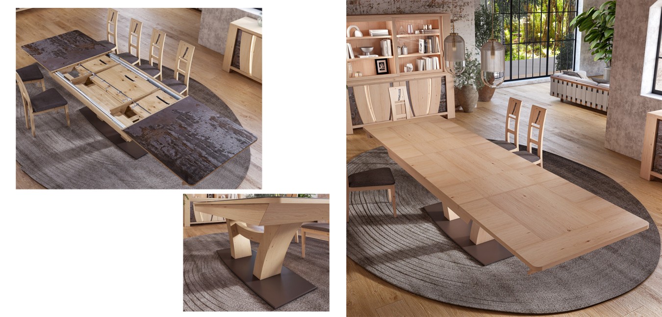 Table de repas XXL 3 allonges