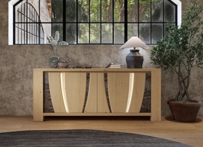 Enfilade 4 portes, 1 tiroir intérieur, éclairage invisible touch