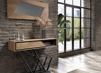 Console 1 tiroir, Miroir