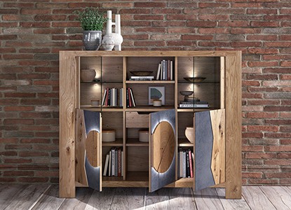 Grande armoire, Petite armoire, Vitrine 3 portes 