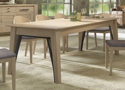 Table de repas XXL avec 4 allonges, Chaise