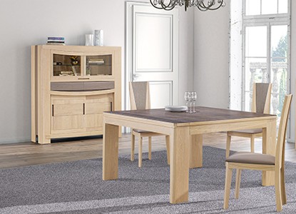 Mini-bibliothèque, Table de repas avec 1 allonge, Chaise