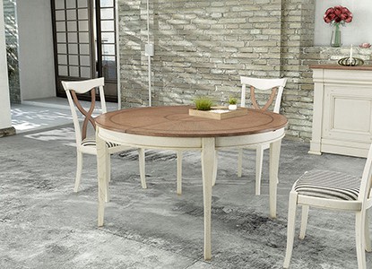 Table de repas ronde 1 allonge, Chaise