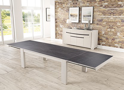 Table de repas 4 pieds XXL 3 allonges 